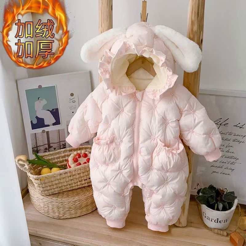 New Baby Jumpsuit, Super Cute Winter Thickeneded Baby's 100-Day Cotton Clothing, Outdoor Clothing, Outdoor Clothing, Winter Clothing