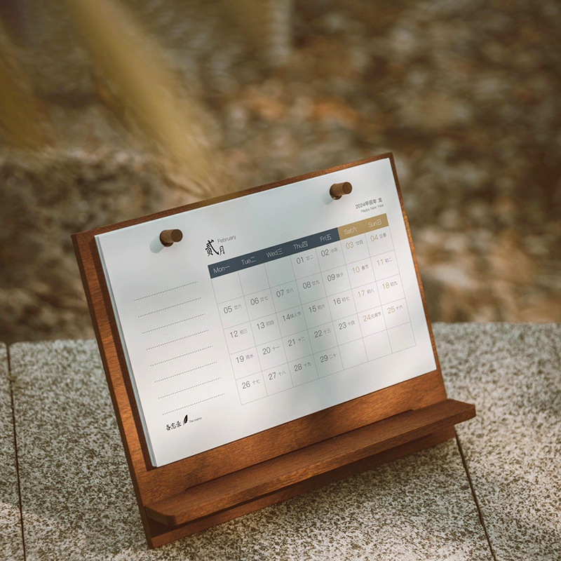 Calendario de escritorio de madera 2025, nuevo calendario perpetuo corporativo creativo y simple base de calendario de escritorio decorativo de escritorio de oficina doméstica