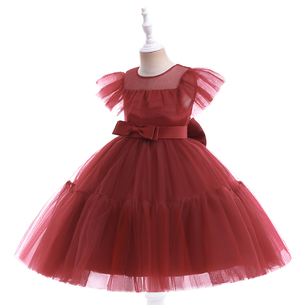 Los niños se visten Día de los niños de rendimiento traje pequeño y mediano de los niños pettiskirt vestido de cumpleaños de niña de flores vestido de princesa