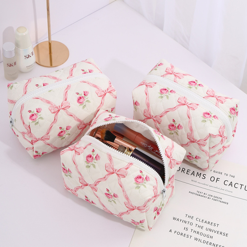 アップグレードモデルの砕花化粧バッグ大容量高級感宮廷風キルティング収納バッグ携帯用柔らかいハンドバッグバッグ|undefined