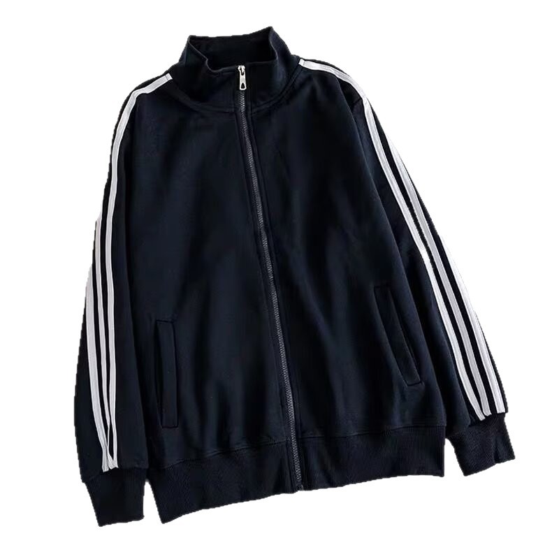 Chaqueta deportiva, camiseta de cuello, cardigan coreano, negro casual, ropa de béisbol suelta, chaqueta transfronteriza para hombres, nueva moda