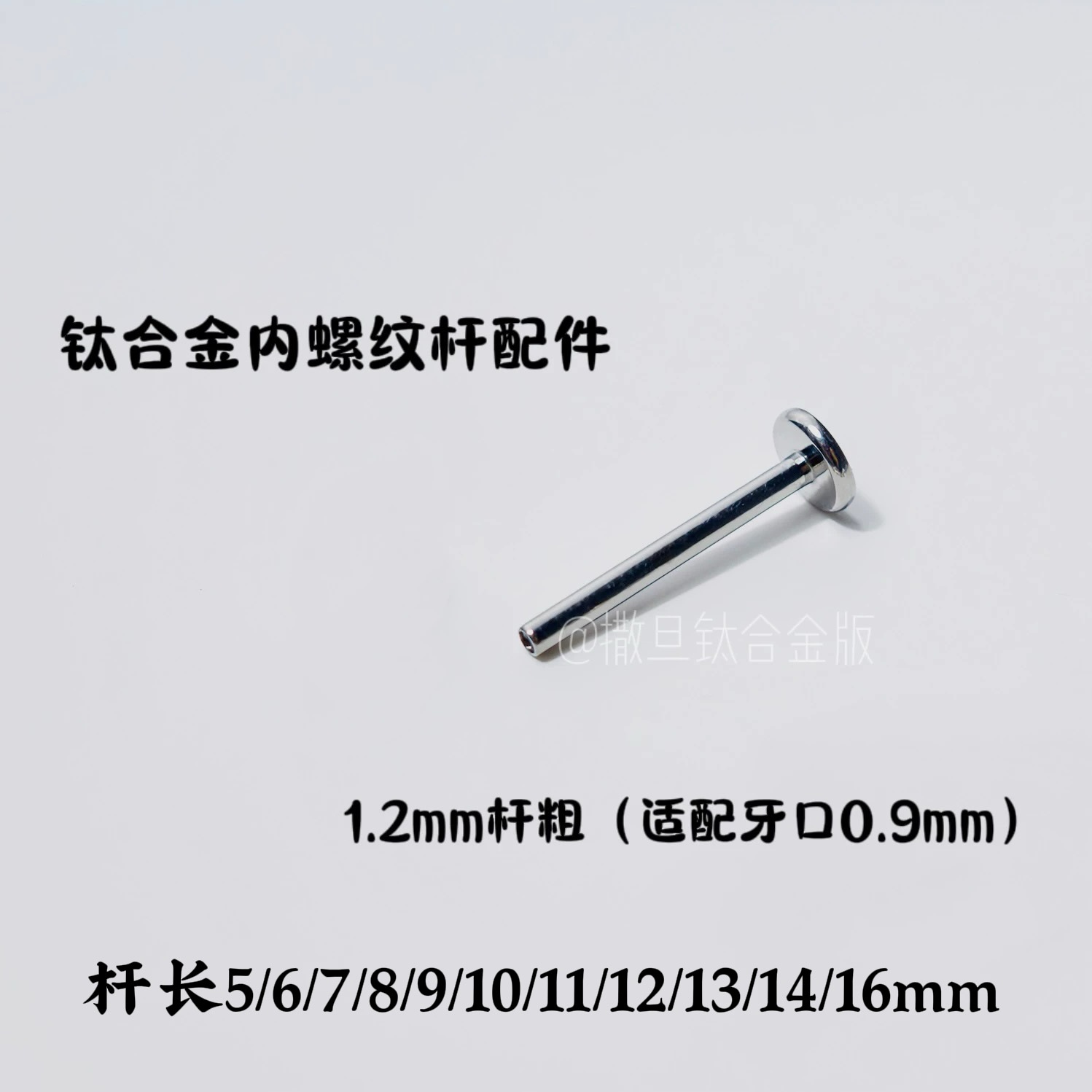 Pointed titanium steel lip stud product view