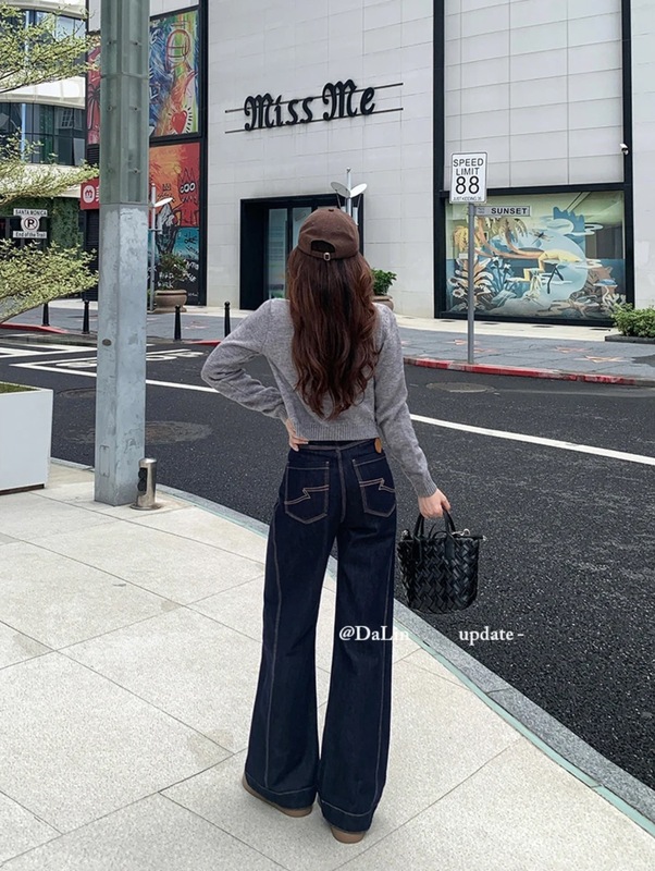 DUOXINIU/多喜牛/DaLin秋季女窄版阔腿裤宽松显腿长复古百搭显瘦|undefined