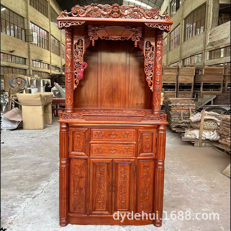 Rosewood Buddha shrine stand cabinet Buddha cabinet Buddha table Buddha table God of Wealth Bodhisattva worship table Buddha statue home worship table