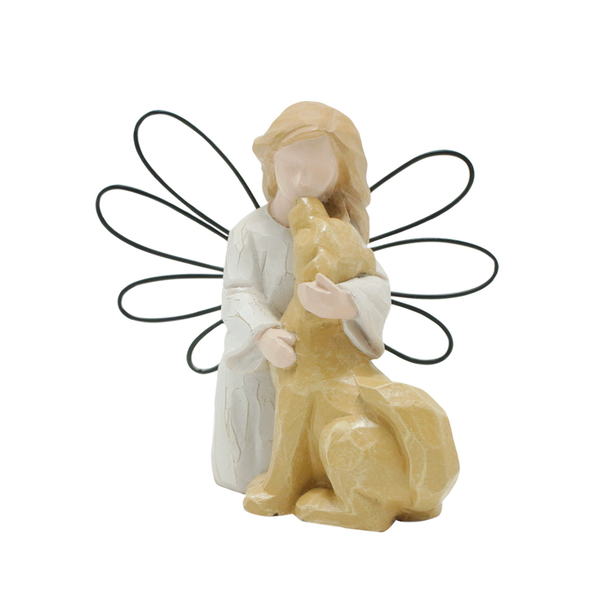  New Creative Angel Girl and Dog Desktop Entrance Home Accessories Resin Handmade Statue Ornaments 