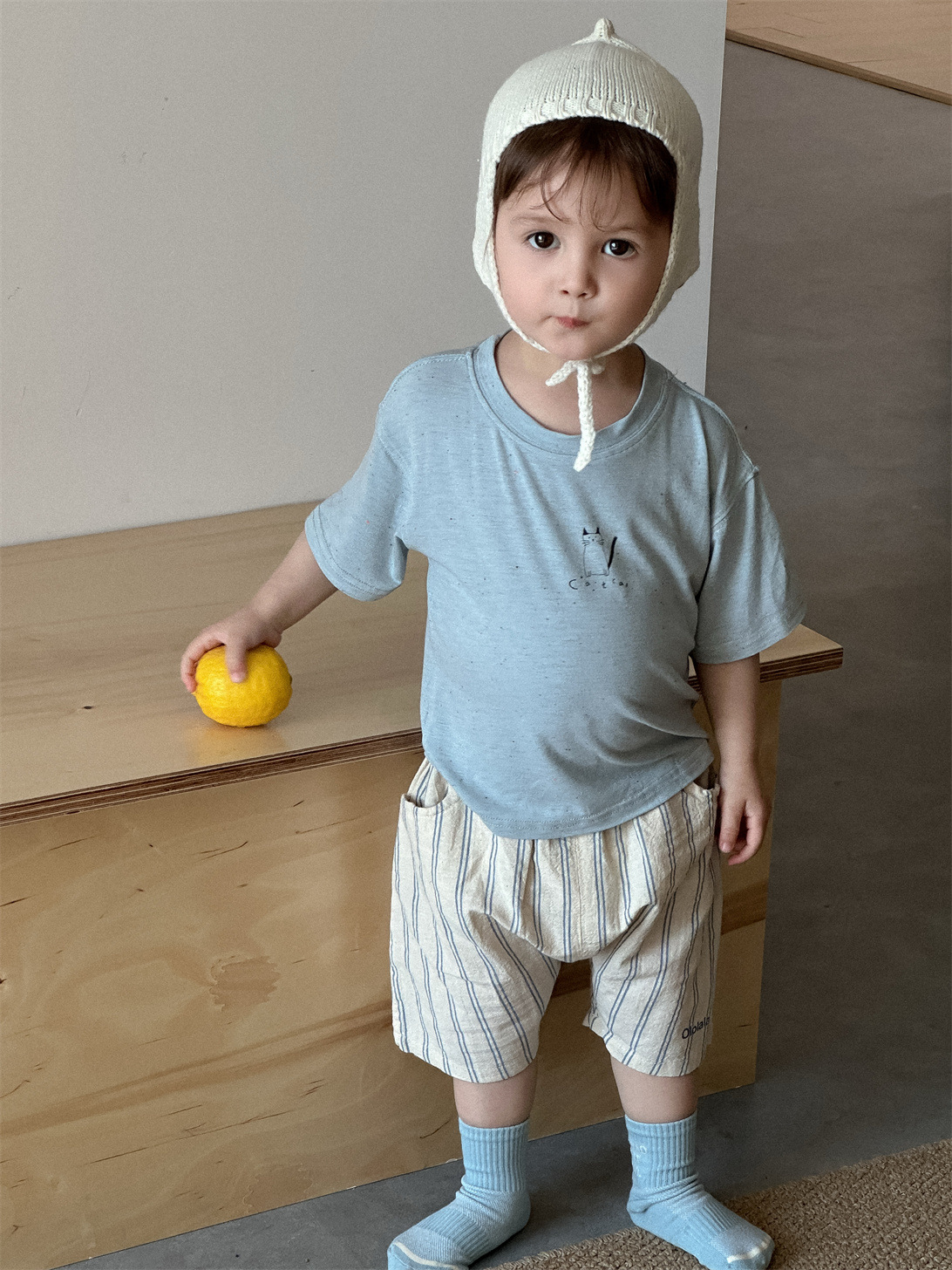 Children's Summer Clothes Thin Korean Style Kidsren's Clothing Baby Summer Clothes 2026 New Boys' Short-Sleeved T-Shirt Shorts Set