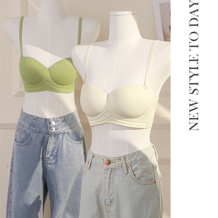Recolección sin costuras, soporte superior, leche antideslizante, ropa interior antiflacidez, sujetador de texto para niña, senos pequeños, grandes