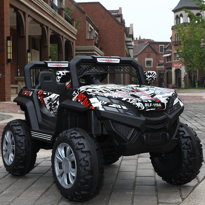El coche de juguete eléctrico de cuatro ruedas para niños puede sentarse vehículo todoterreno con tracción en las cuatro ruedas con control remoto coche de gas niños lote de coches de educación temprana