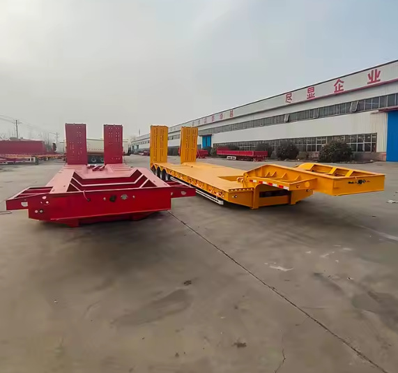 5-Axis 12m Heavy-Duty Machinery Transport Lowbed Semi-Trailer Machinery Ladder Hook Machine Platform Trailer Lowbed Trailer