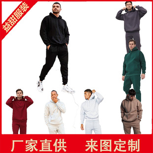 2025 Autumn and Winter New Cordless Hooded Pullover Sweatshirt Suit Men's Thickened Loose Running Fitness Spring and Autumn Sweatshirt