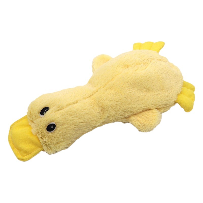 Juguete para perros juguete para mascotas con sonido de felpa pequeño pato amarillo resistente a los mordiscos molares perro divertido aliviando artefacto tapado perro juguete con sonido