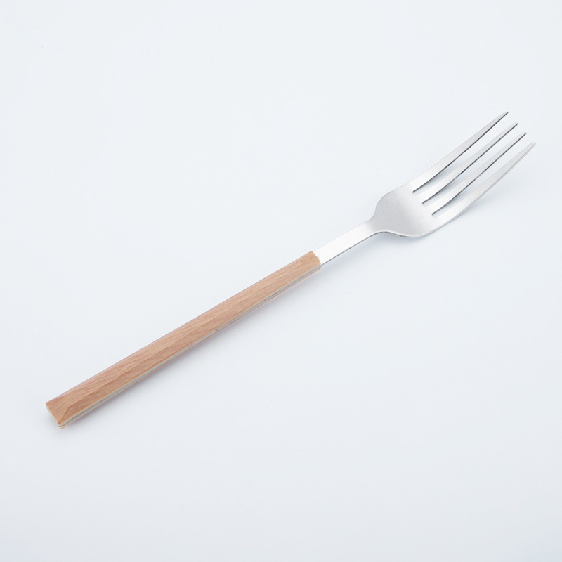 사각 손잡이 나뭇결 메인 포크