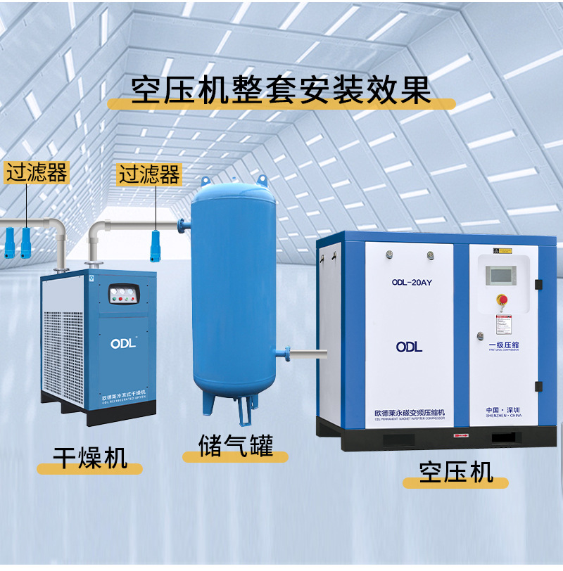 空压机厂家直销冷冻式干燥机定制激光切割空压机