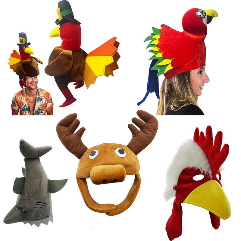 2026 Thanksgiving Christmas Plush Turkey Hat Roasted Turkey Hat Thanksgiving Costume Party Accessories Performance in Stock