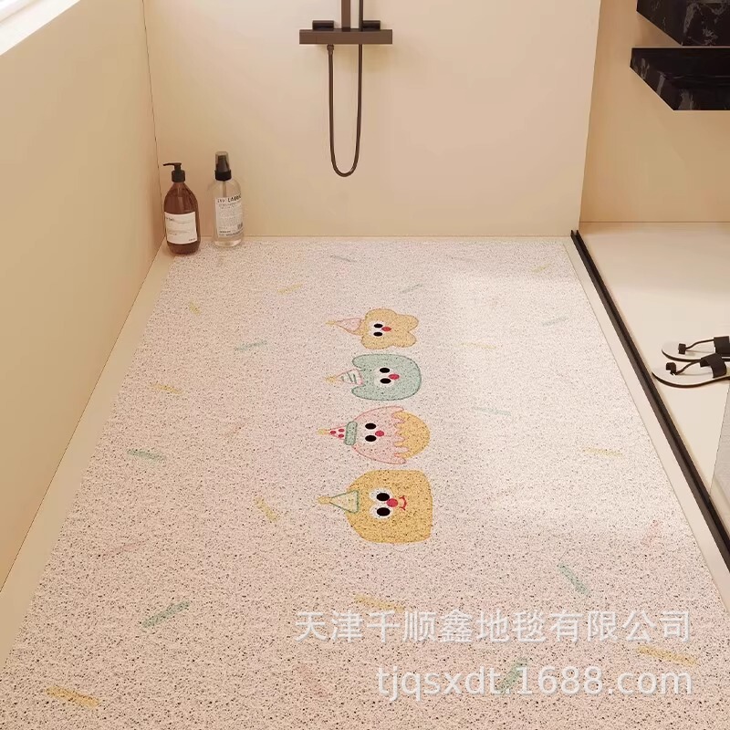 卡通浴室镂空丝圈地垫洗浴房防滑地垫可爱浴室卫生间防摔脚垫子|undefined
