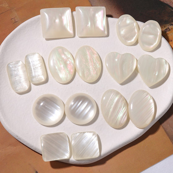 Japanese cat's eye stone imitation fritillary geometric patch diy hand earrings hair clip mobile phone case accessories wholesale