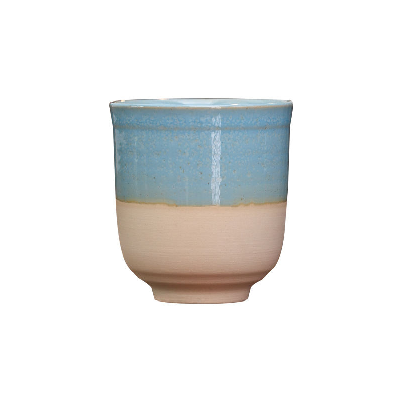 Tasse à thé/café en grès de style japonais Kung Fu, ornée d'un motif artistique, best-seller et personnalisable avec logo._voghion.com