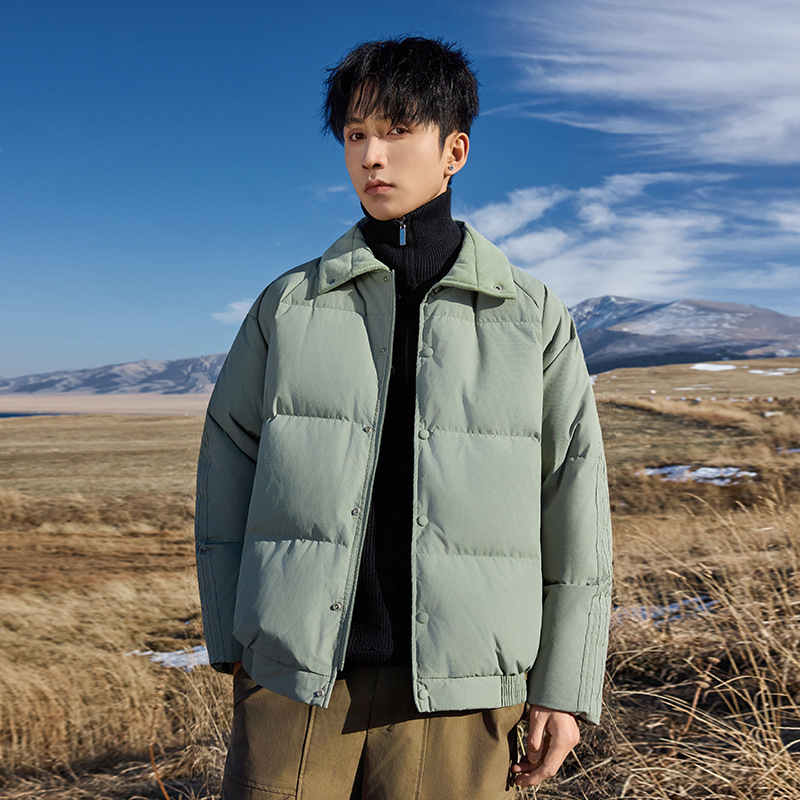 Transfronterizo mayorista invierno chaqueta pareja nueva marca de moda americana engrosada chaqueta cálida café negro