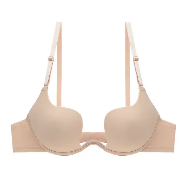 Mango Cup Push-Up Low-Cut Backless Wedding Dress Bra, Sexy Women's Lingerie, Deep V Low-Cut Bra