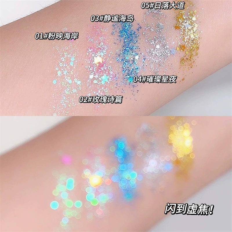 С Sequins для ногтей DIKALU, синяя фуксия жёлтый тени для век, гель