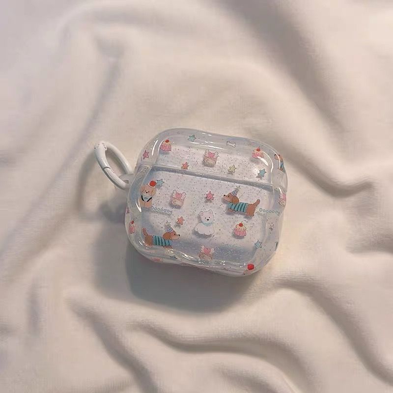 Snowflake dulce para cachorros para airpodspro1 / 2 / 3 / 4 cubierta de protección Huaqiang Bei5 Apple auriculares Bluetooth