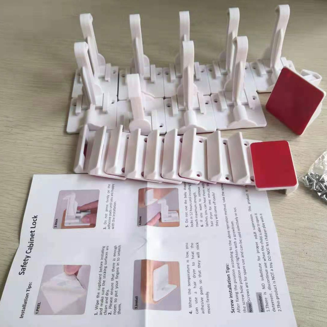 Cerradura de Seguridad para Bebés, Cerradura Invisible para Cajones, Cerradura para Gabinetes, Cerradura de Seguridad para Puertas de Gabinetes, Cerradura Antipellizcos para Niños