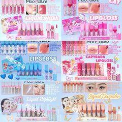 Mocoallure かわいい漫画保湿口紅水コンパクトリボンリップ釉薬水光沢のあるミラーガラスリップグロス