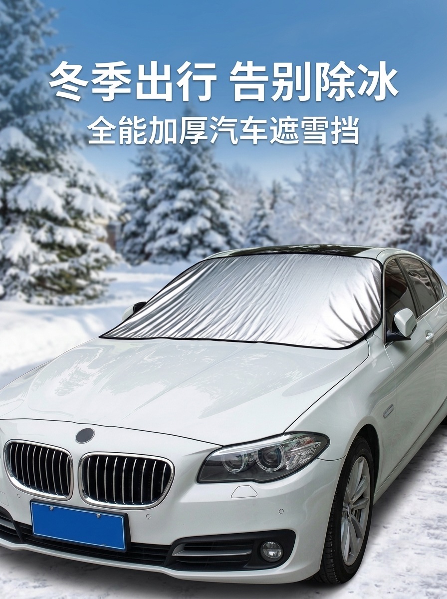 Car snow cover, front windshield frost protection, anti-freeze, heat insulation, sunshade, car window sunshade, car cover for winter