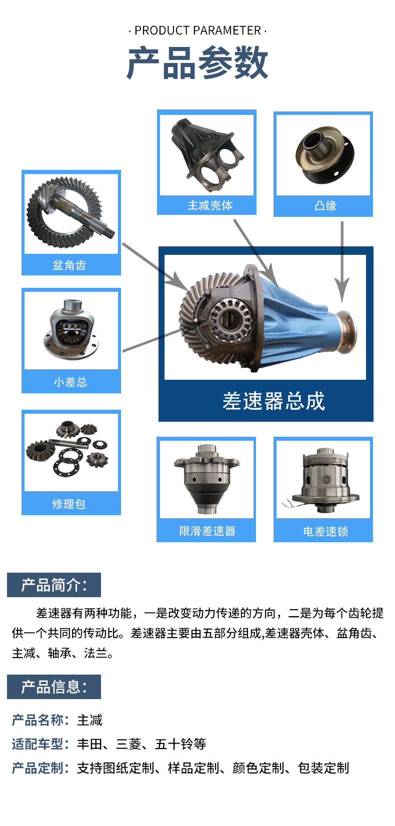 Suitable for Mitsubishi L200 differential assembly reducer assembly 28T