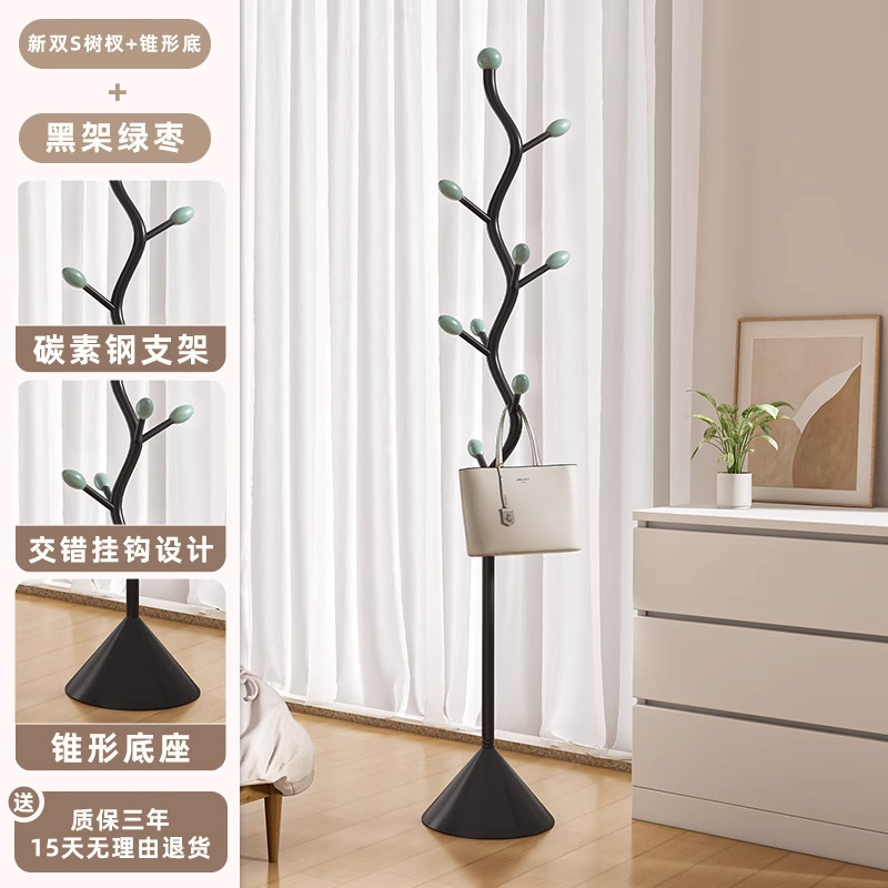 테이퍼드 더블 S 트리 프롱 - 그린 대추가 있는 블랙 프레임(블랙 테이퍼드 베이스)