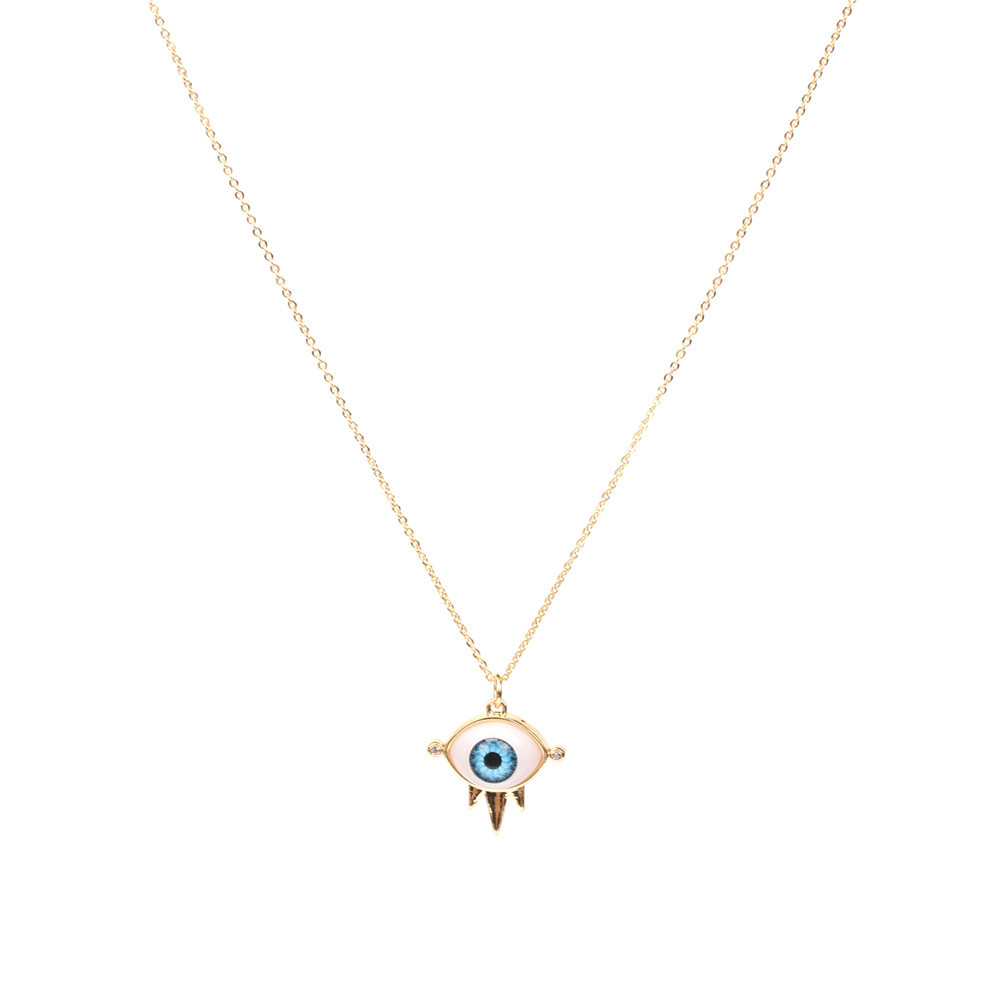 devilu0027s eye micro zircon pendant copper necklace wholesale nihaojewelry