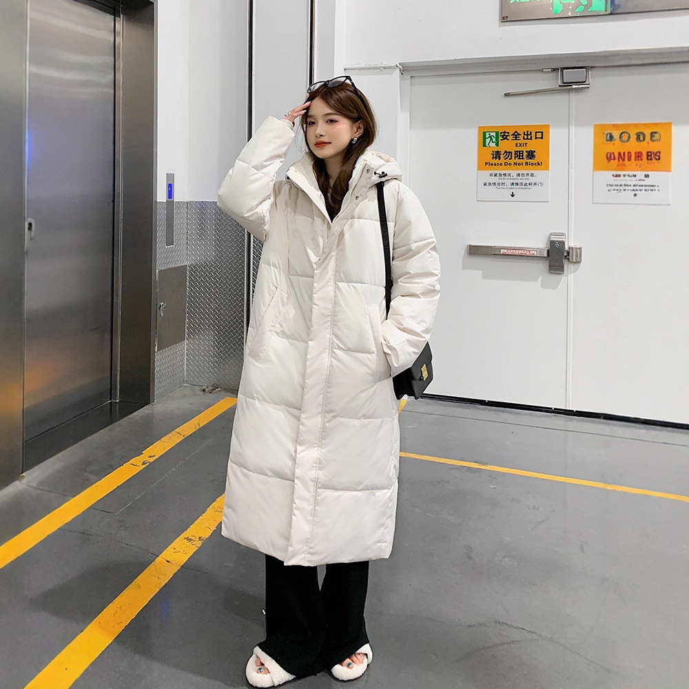 Ropa de algodón para mujeres de rodilla larga 2025 invierno nuevo engrosado chaqueta de algodón de estilo coreano chaqueta de algodón de estudiantes