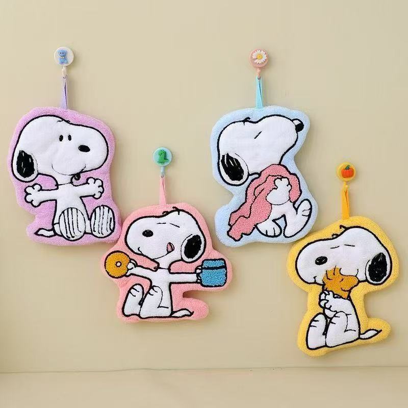 Cute Snoopy hand towel, special kitchen and bathroom cleaning cloth, super absorbent, thickened, hanging hand towel