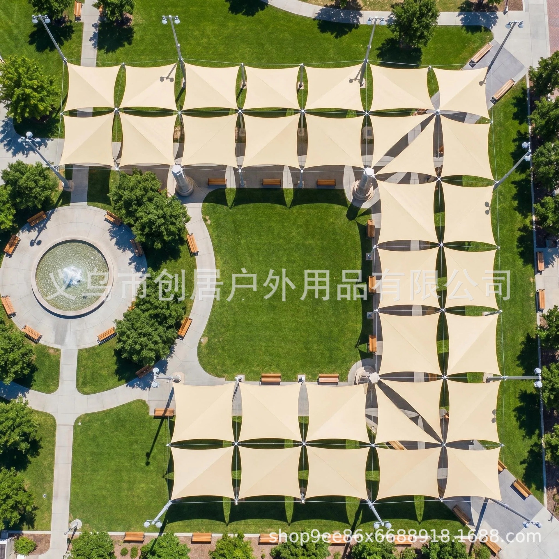 Triangular Sunshade Sail for Landscaping, Four-Corner Commercial Street, Swimming Pool Area, Decorative Canopy, Canvas Sunshade, Landscape Canopy