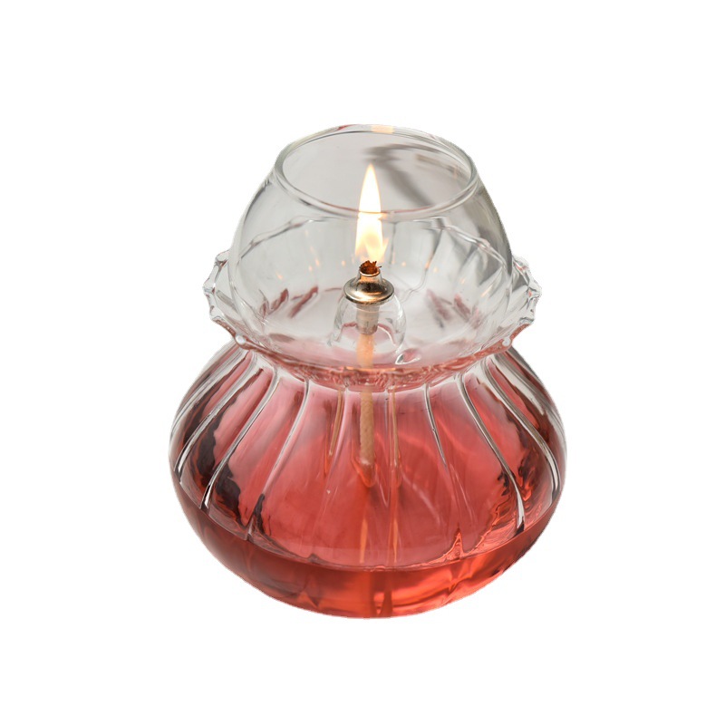 Creativo transparente hecho a mano de cristal candelabro vintage decoración del hogar lámpara de aceite vintage lámpara de aceite Antracita