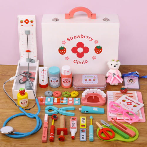 Toy Medical Kit for Kids, Gender-Neutral, Role-Playing Doctor Set with Simulation of Shots and Dentistry, Wooden Quality, Gift for Boys and Girls