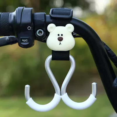 Other Electric Vehicle Accessories Front-Mounted Heavy-Duty Hook - black-webbing-aluminum-double-hook-short-style-bread-bear