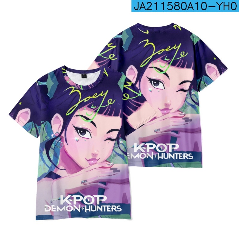 3D新品电影  K-POP 猎魔女团  印花短袖T恤印花成人童装夏季|undefined