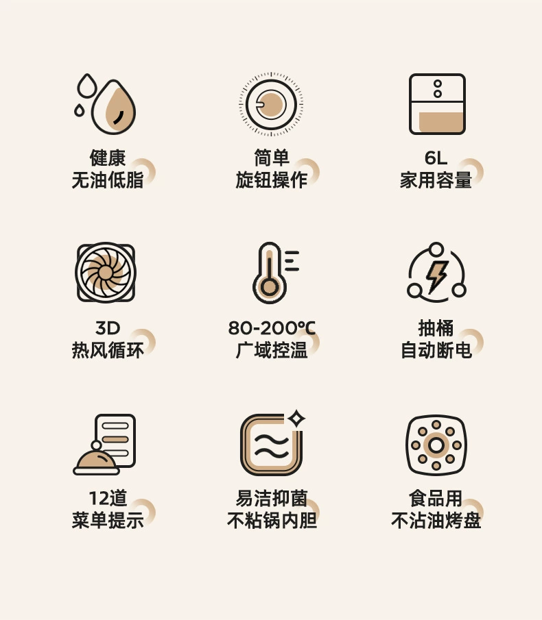 New wholesale multi -functional air fried pot new large -capacity integrated multi -functional home air fried cooker cross -border AI