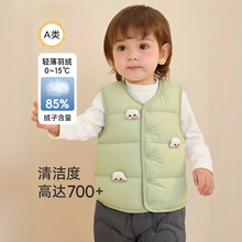 儿童羽绒马甲外穿2025新款白鸭绒冬季婴儿宝宝羽绒服背心坎肩加厚