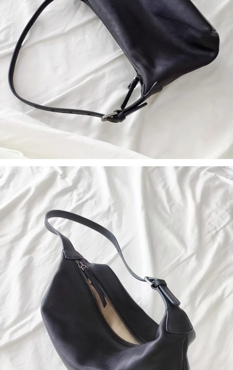 Leather top layer vegetable-tanned cowhide hobo single-shoulder underarm bag for women 2025 new style, a niche and high-end crossbody dumpling bag undefined