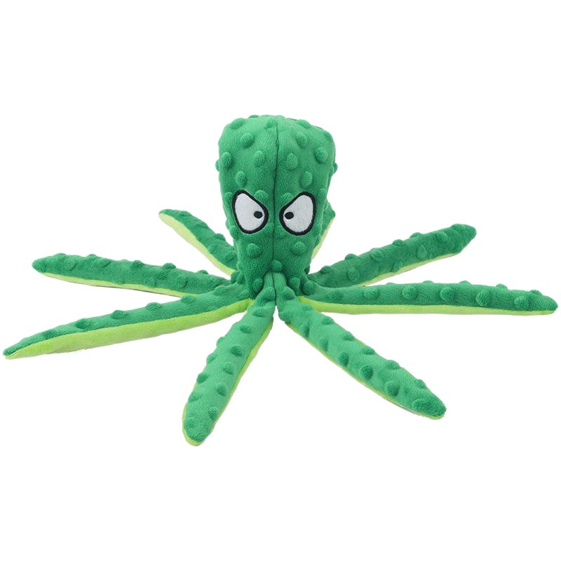 New Pet Plush Toy Octopus Leather Shell Dog Educational Bite Resistant Sound Toy Octopus Cat and Dog Supplies
