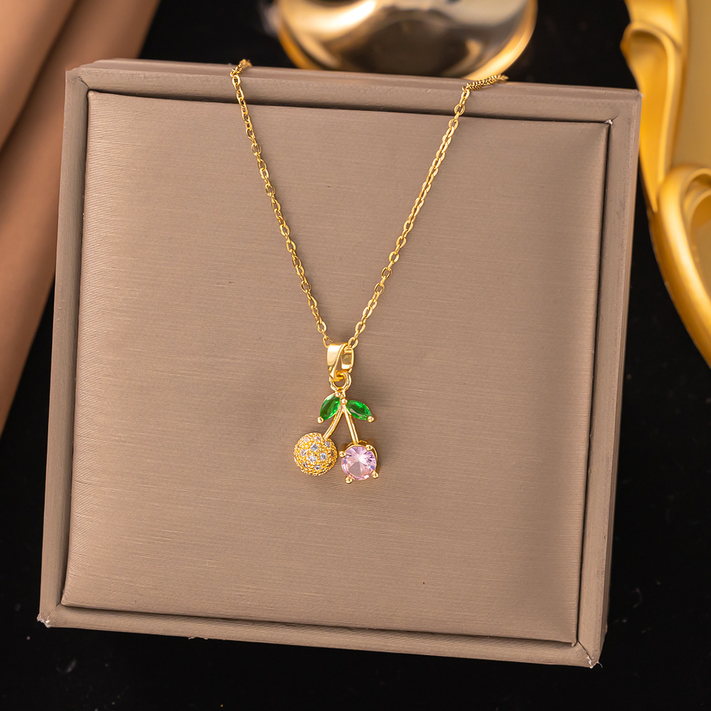 Date, Tea Party Occasion Copper Material PVD Coated Real Gold Plated Star Heart Shape Flower Titanium Steel Sweet Classic Style Waterproof Non Tarnish Titanium Steel Pendant Necklace
