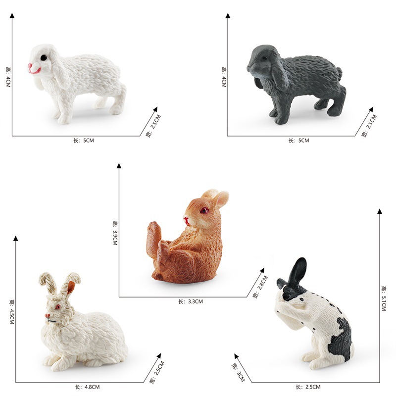 La simulación transfronteriza de aves de corral animal conejo modelo sentado conejo enano cara lavado conejo oreja conejo escritorio adornos estáticos