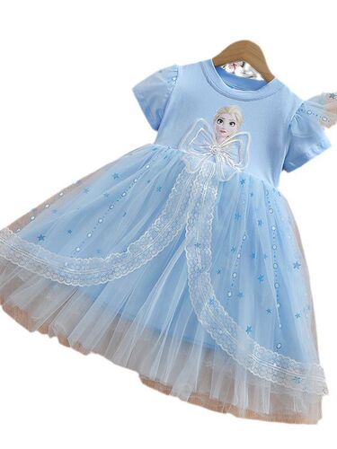 2026 summer new dress for girls, short-sleeved fluffy gauze dress, Aisha dress, foreign style girl Aisha princess dress