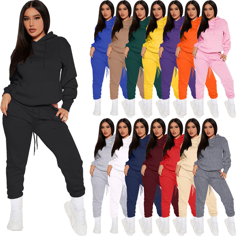 Cross-border Explosions Trendy Brand Supply Sports Autumn and Winter European and American Women's Fashion Leisure Hoodie Sports suit