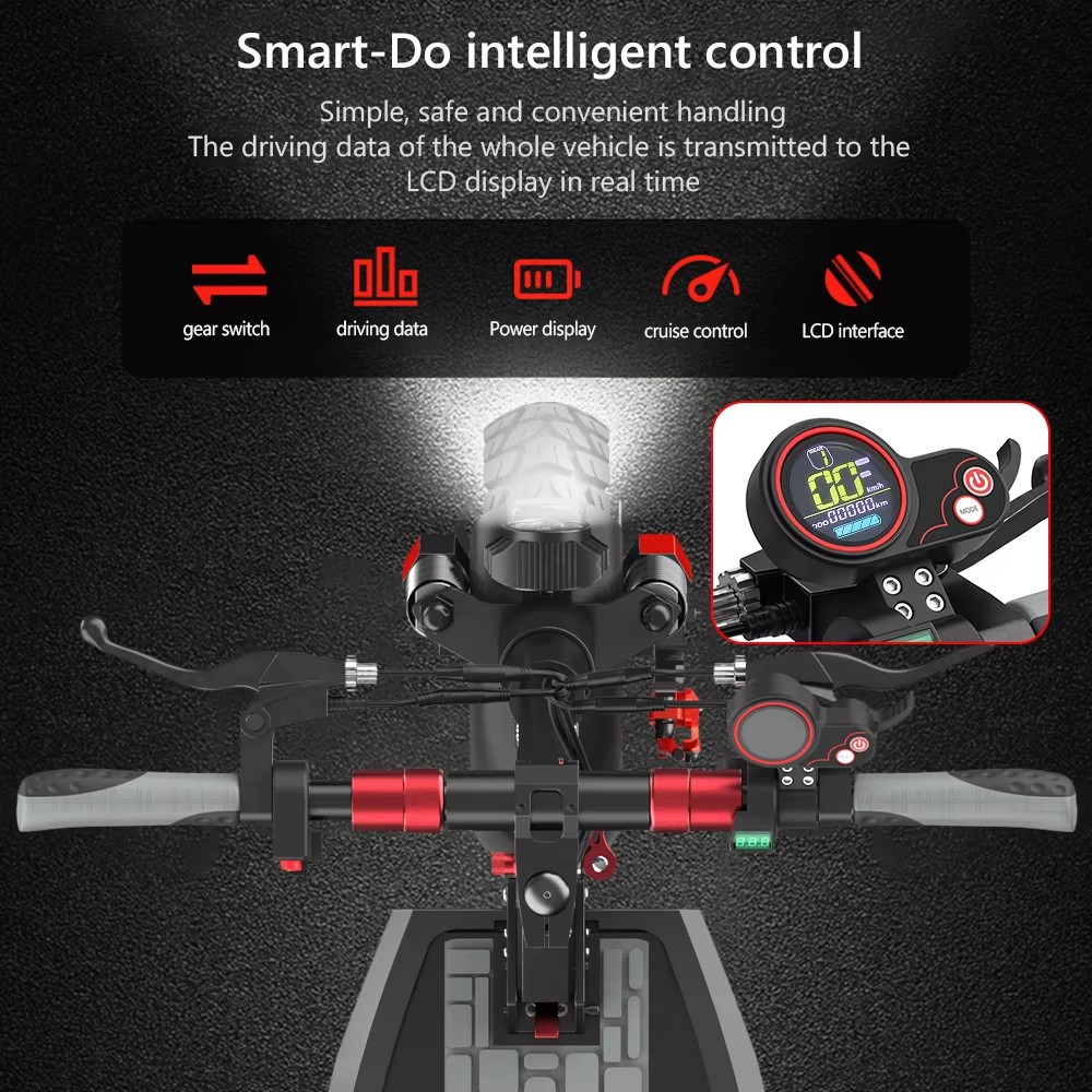 Off-Road Electric Scooter, Foldable Two-Wheeled Vehicle, Portable Mini Lithium Battery Scooter with Seat