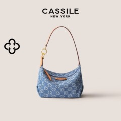 Cassler 脇ホーボーポータブルキャンバスバッグ夏デニムブルーショルダーメッセンジャーバッグニッチレディースバッグ