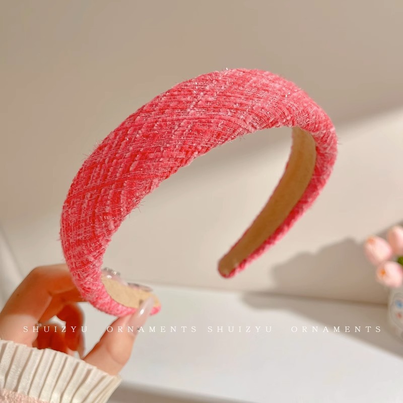 Diadema rosa para niñas 2025, nuevo accesorio para el cabello, diadema ancha para lavarse la cara, diadema de corona alta, accesorio para el cabello de celebridad de internet.