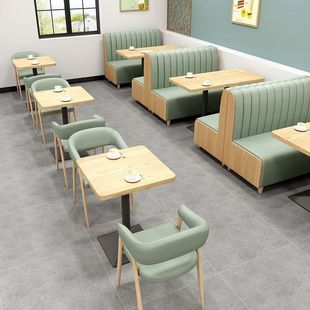 Internet-Famous Milk Tea Dessert Shop Coffee Burger Snack Barbecue Western Restaurant Book Bar Wall Sofa Table and Chair Set